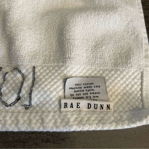 Rae Dunn Love White Embroidered Kitchen Towel - Picture 3 of 3